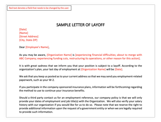 layoff letter copy